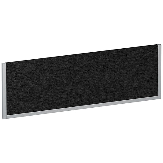 Impulse Bench Desk Screen, 1200mm Wide, Black with Silver Frame