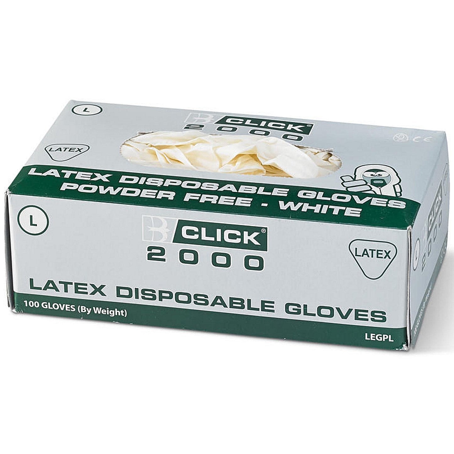 Beeswift Latex Powder Free Examination Gloves, White, Large, Pack of 1000 Easy2Order : LEGPL