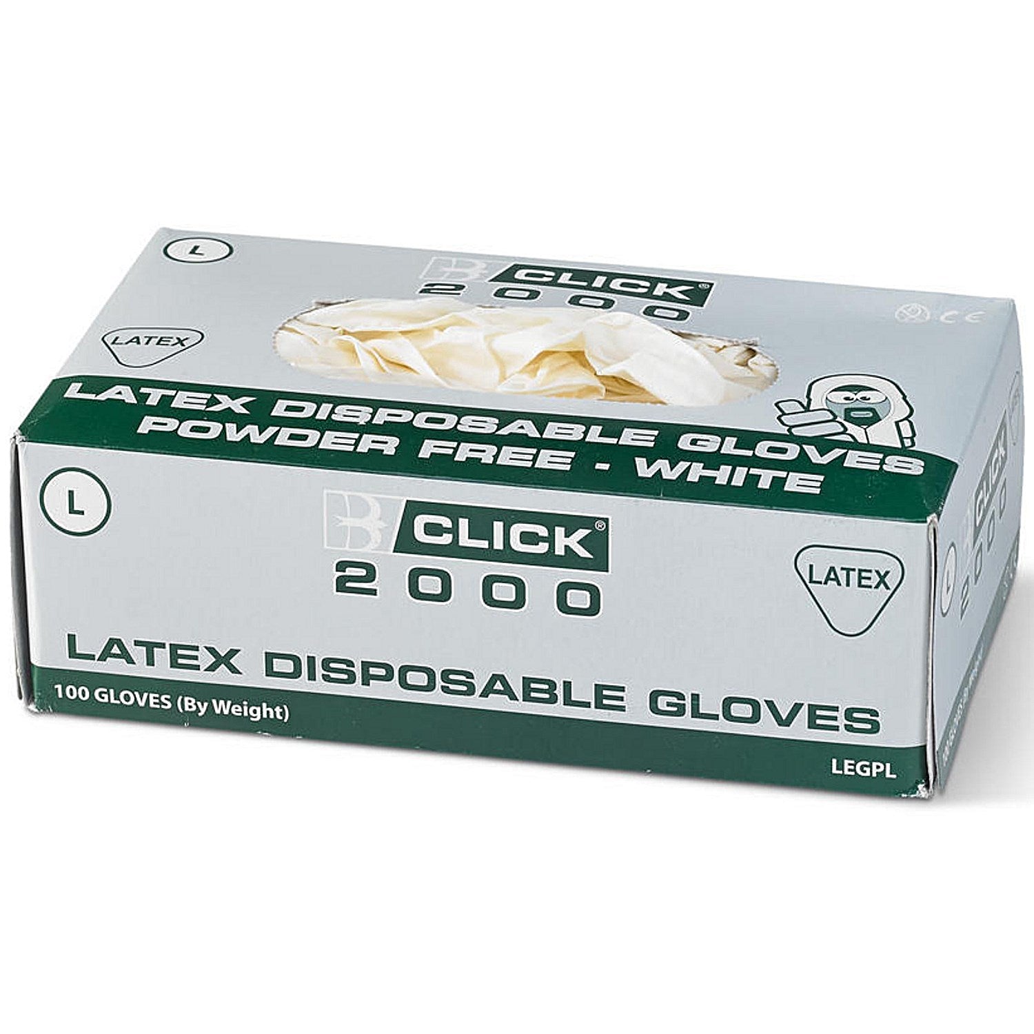 Beeswift Latex Powder Free Examination Gloves, White, Medium, Pack of 1000 Easy2Order : LEGPM