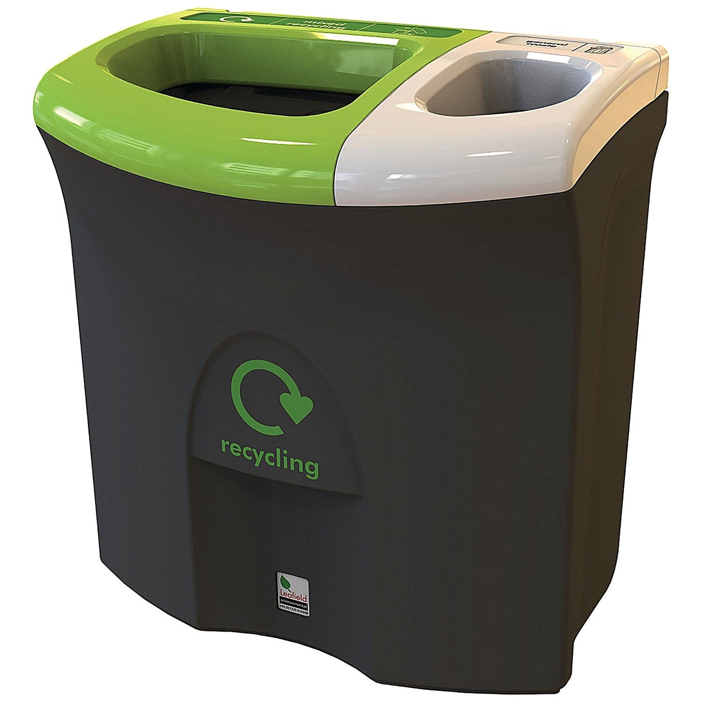 Meridian Double Mixed Recycling and General Waste Recycling Bin, 87L, Multicoloured Easy2Order : LFE818936