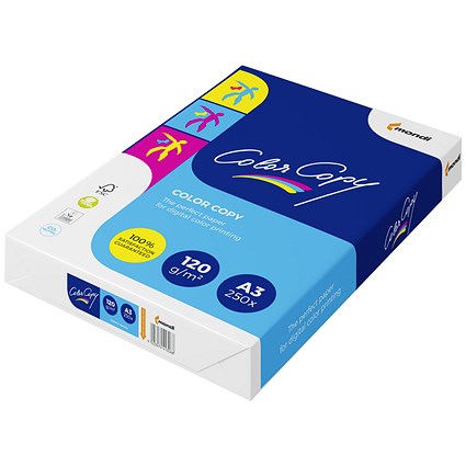 Color Copy A3 Paper, White, 120gsm, Ream (250 Sheets)