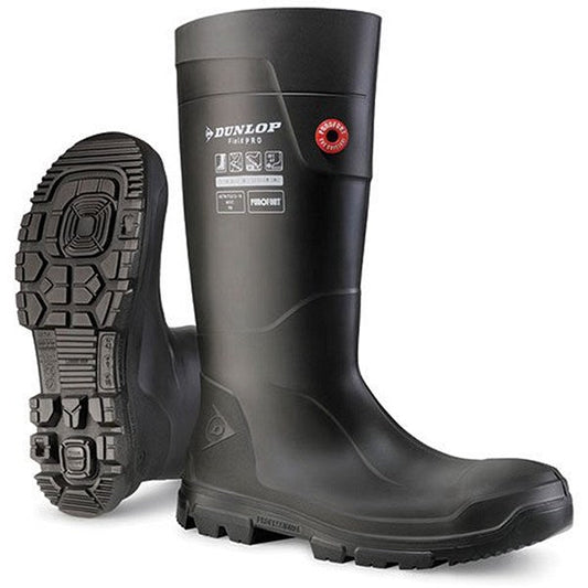 Dunlop Purofort Fieldpro Full Safety Wellington Boots, Black, 6 Easy2Order : LJ2HD0106