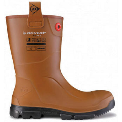 Dunlop Purofort Rigpro Full Safety Fur Lined Boots, Tan, 13