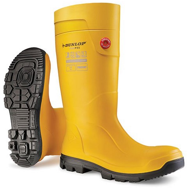 Dunlop Purofort Fieldpro Full Safety Wellington Boots, Yellow, 9 Easy2Order : LJ2JF0109