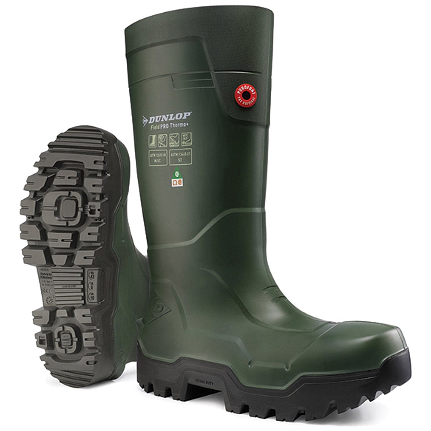 Dunlop Purofort Fieldpro Thermo+ Full Safety Wellington Boots, Green, 9 Easy2Order : LP8KL0109