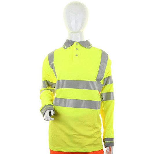 Beeswift Ladies Hi-Vis Long Sleeve Polo Shirt, Saturn Yellow, Medium Easy2Order : LPK22SYM