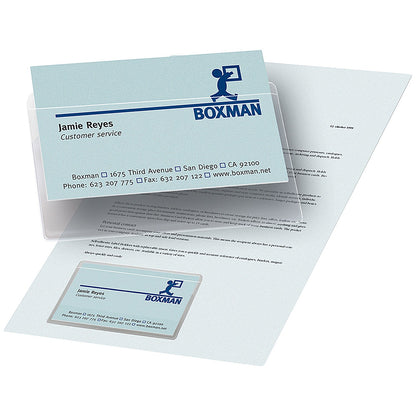 Pelltech Self-Adhesive Business Card Pocket, 60x95mm, Pack of 100
