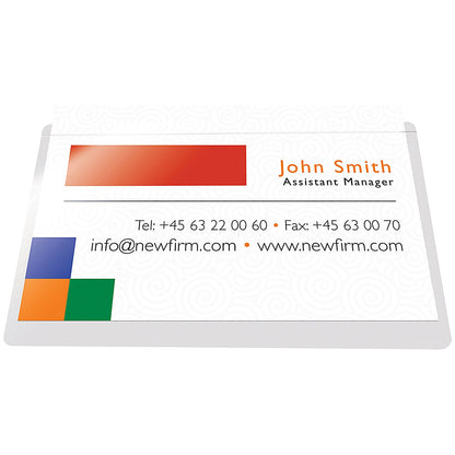 Pelltech Self-Adhesive Business Card Pocket, 60x95mm, Pack of 100