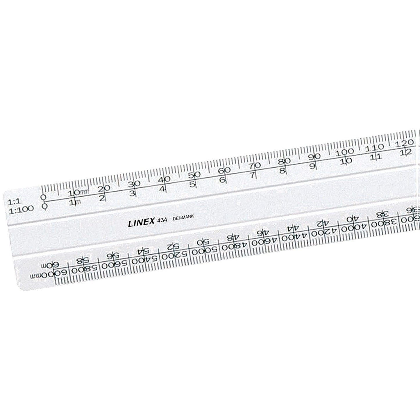 Linex Flat Scale Ruler 1:1 1:20-500 30cm White Easy2Order : LX09320