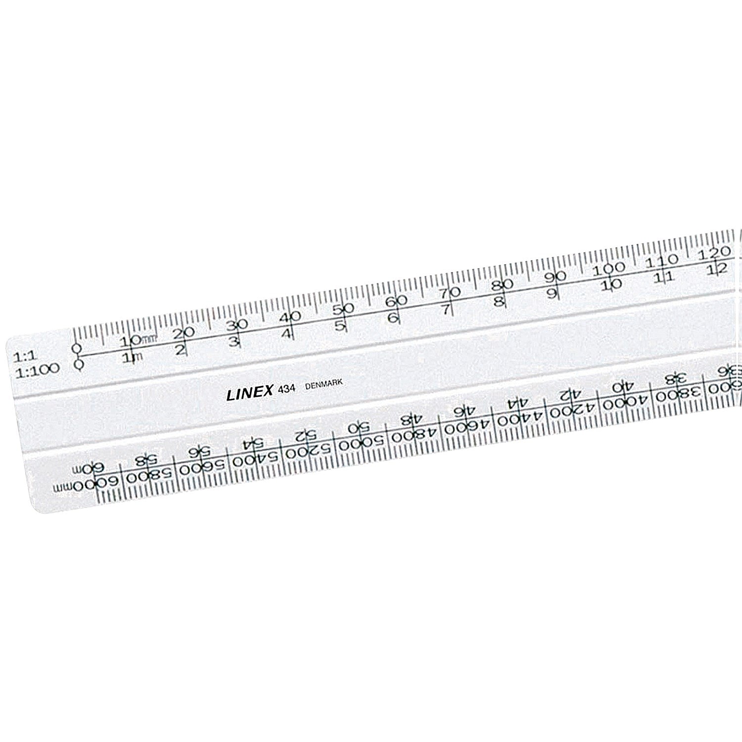 Linex Flat Scale Ruler 1:1 1:20-500 30cm White Easy2Order : LX09320