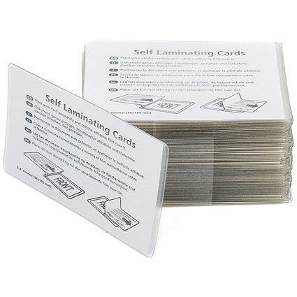 Pelltech 54 x 86mm Self-Laminating Pouches, 400 Microns, Glossy, Pack of 100