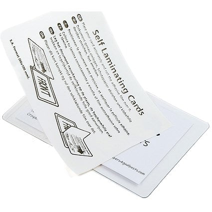 Pelltech 54 x 86mm Self-Laminating Pouches, 400 Microns, Glossy, Pack of 100