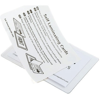 Pelltech 54 x 86mm Self-Laminating Pouches, 400 Microns, Glossy, Pack of 100