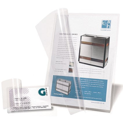 Pelltech 66 x 100mm Self-Laminating Pouches, 400 Microns, Glossy, Pack of 100
