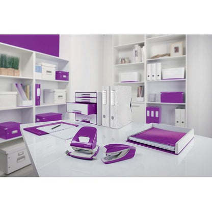 Leitz NeXXt Wow Half Strip Stapler, Capacity 30 Sheets, Purple
