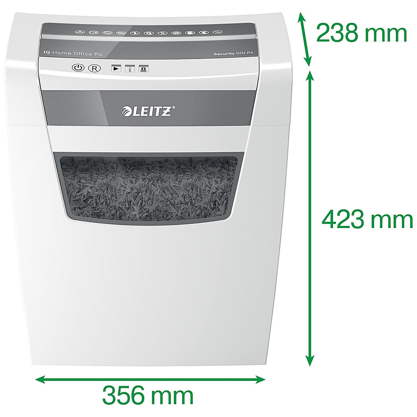 Leitz IQ Home Office P-4 Cross-Cut Paper Shredder, 23 Litres