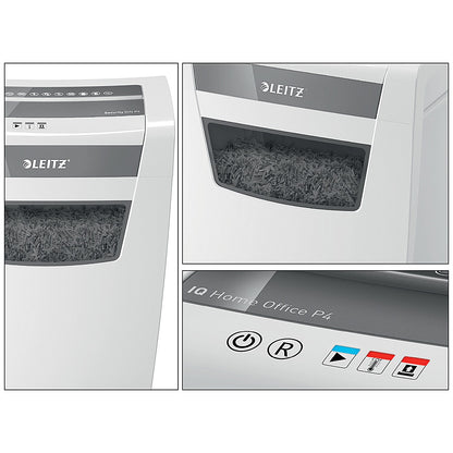 Leitz IQ Home Office P-4 Cross-Cut Paper Shredder, 23 Litres