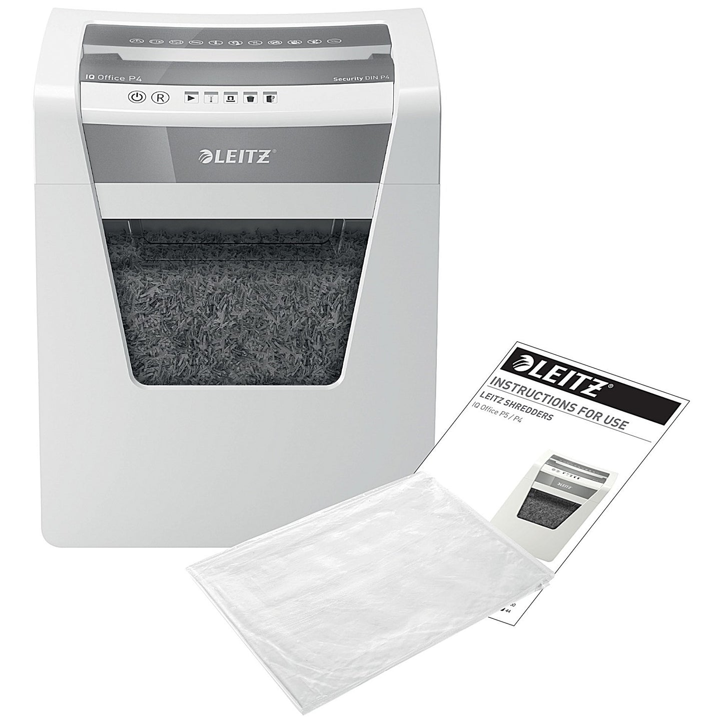 Leitz IQ Office P-4 Cross-Cut Paper Shredder, 23 Litres