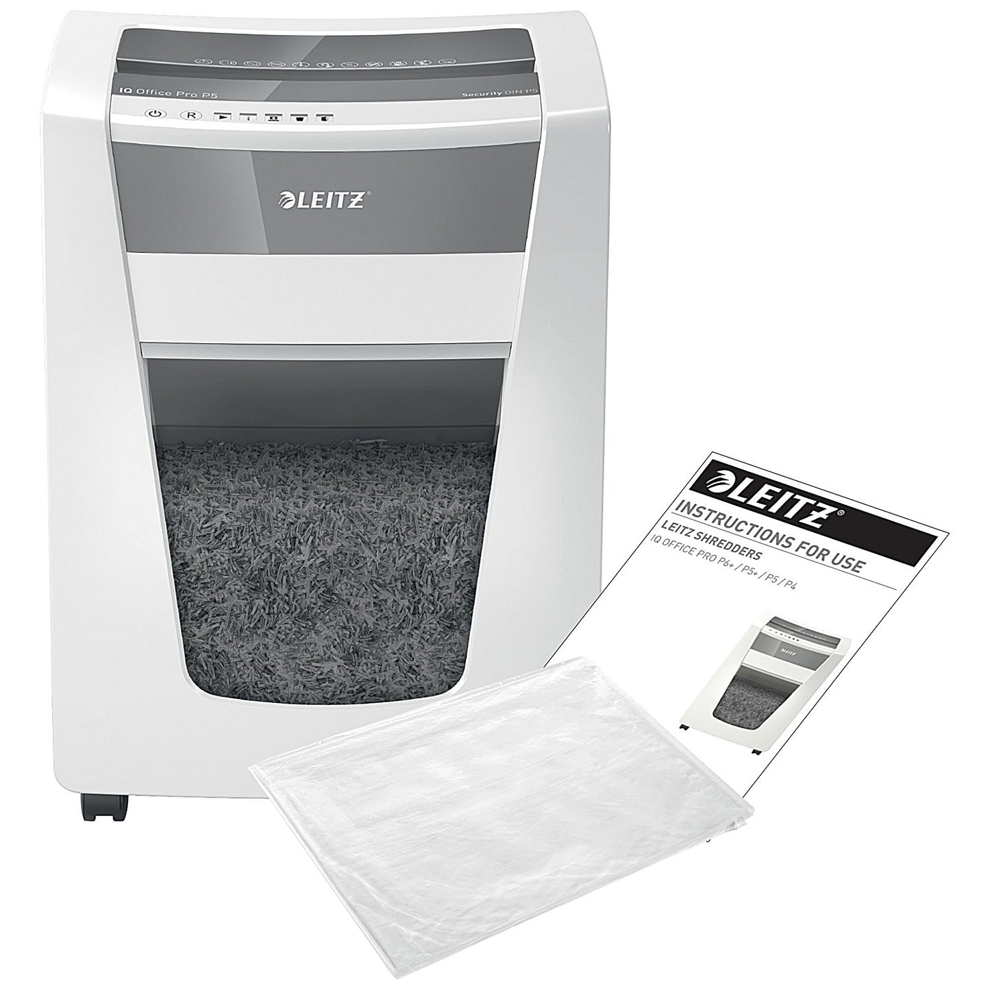 Leitz IQ Office Pro P-5 Micro-Cut Paper Shredder, 30 Litres