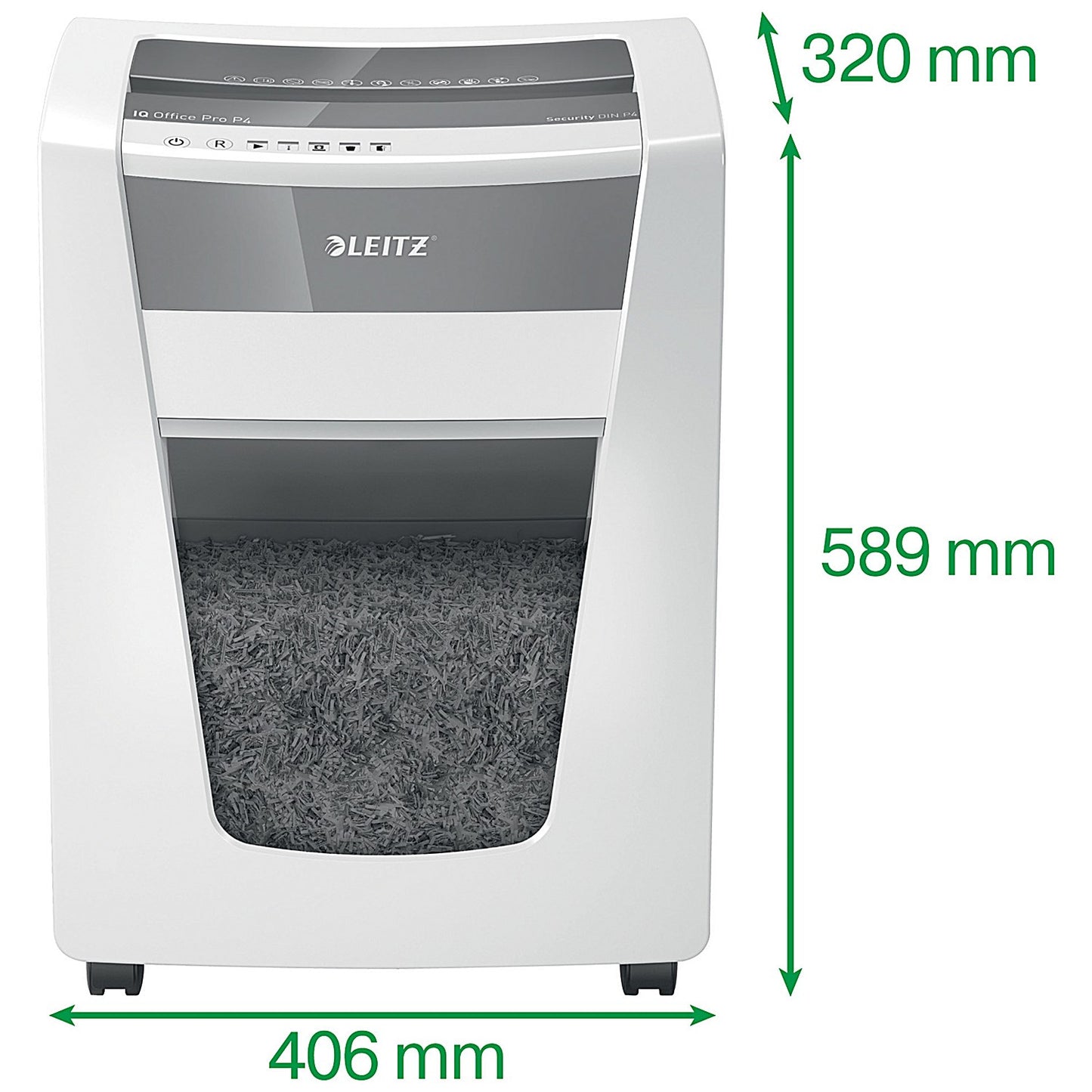 Leitz IQ Office Pro P-4 Cross-Cut Paper Shredder, 30 Litres