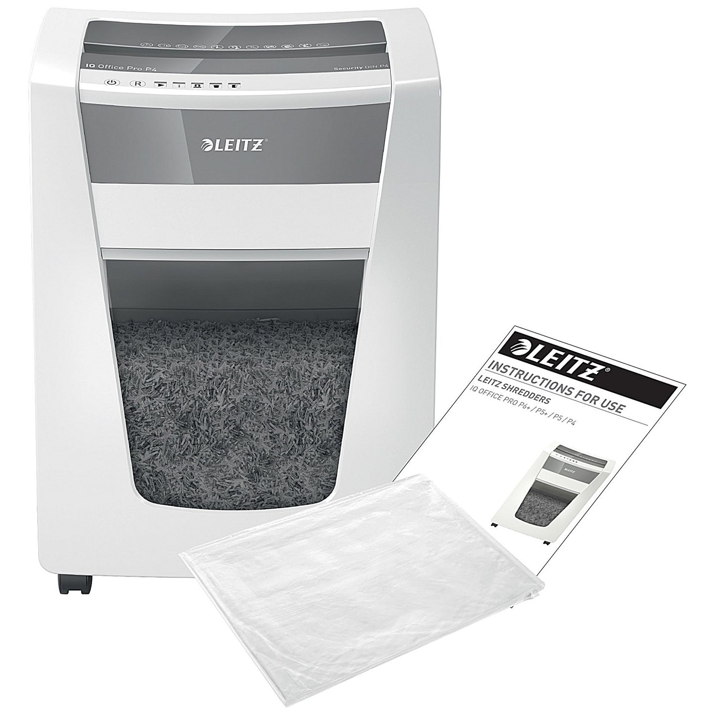 Leitz IQ Office Pro P-4 Cross-Cut Paper Shredder, 30 Litres