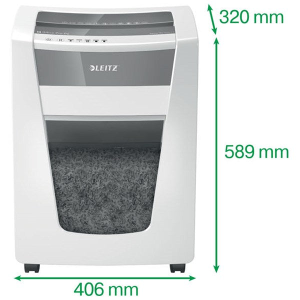 Leitz IQ Office Pro P-4 Cross-Cut Paper Shredder, 30 Litres