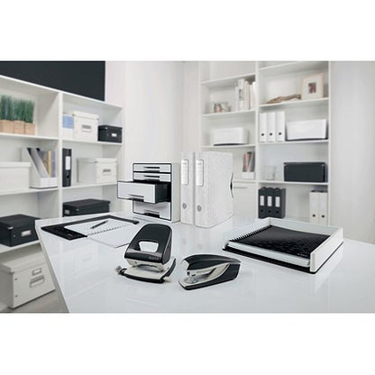 Leitz NeXXt Wow Half Strip Stapler, Capacity 30 Sheets, Black