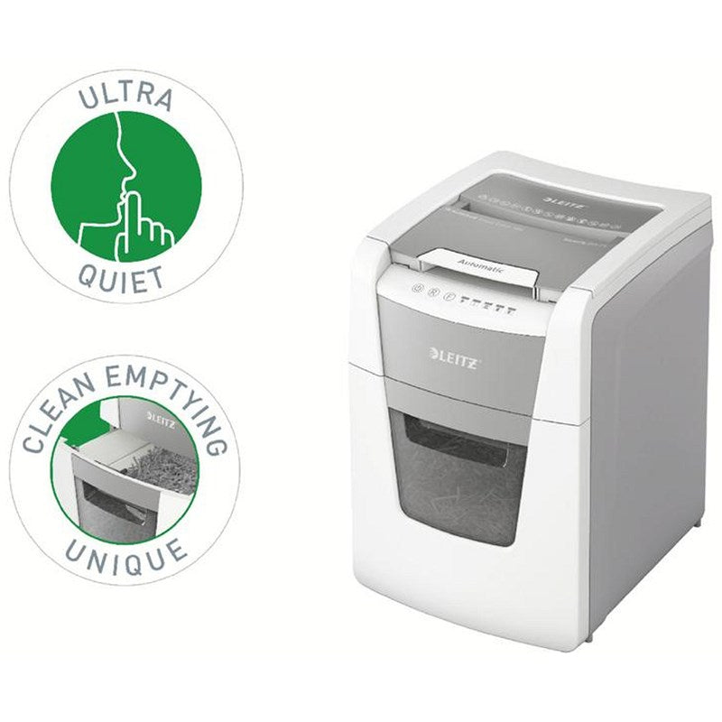 Leitz IQ Autofeed Small Office 100 Automatic P-4 Cross-Cut Paper Shredder, 34 Litres
