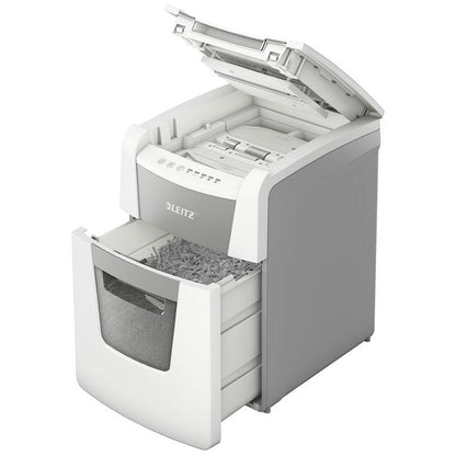 Leitz IQ Autofeed Small Office 100 Automatic P-4 Cross-Cut Paper Shredder, 34 Litres