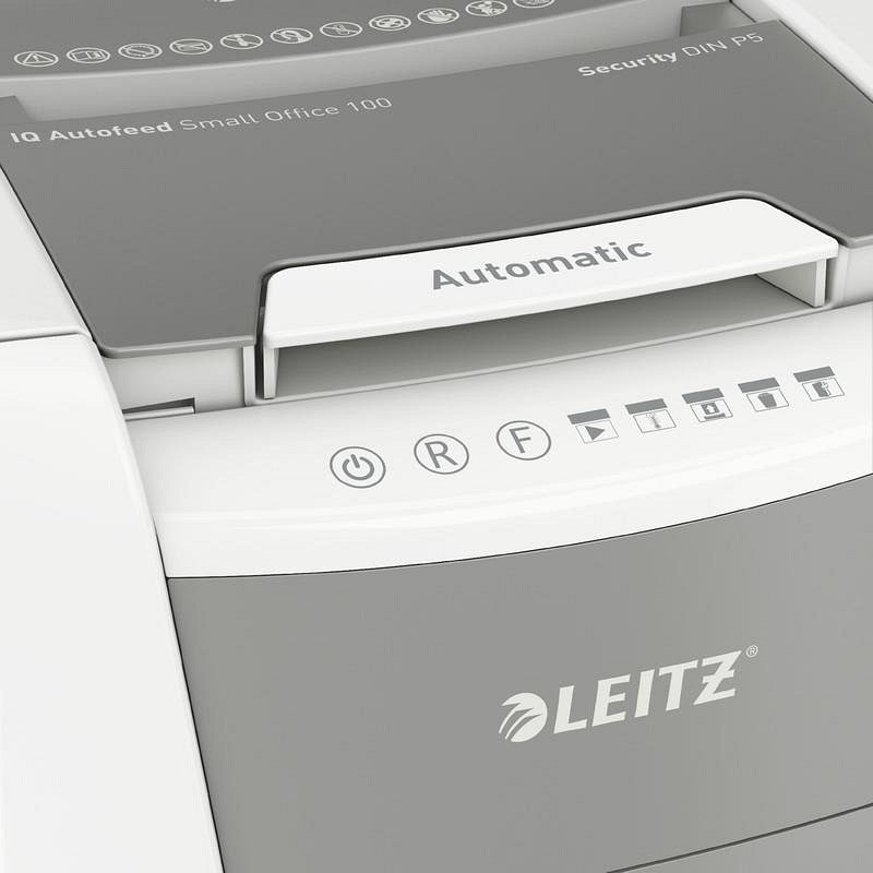 Leitz IQ Autofeed Office 100 P-5 Micro-Cut Shredder, 34 Litres