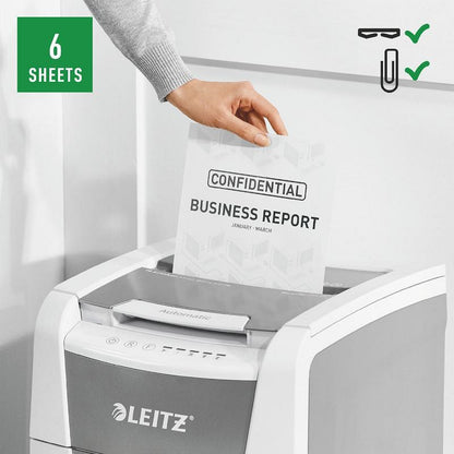 Leitz IQ Autofeed Office 100 P-5 Micro-Cut Shredder, 34 Litres