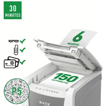 Leitz IQ Autofeed Office 150 P-5 Micro-Cut Shredder, 44 Litres