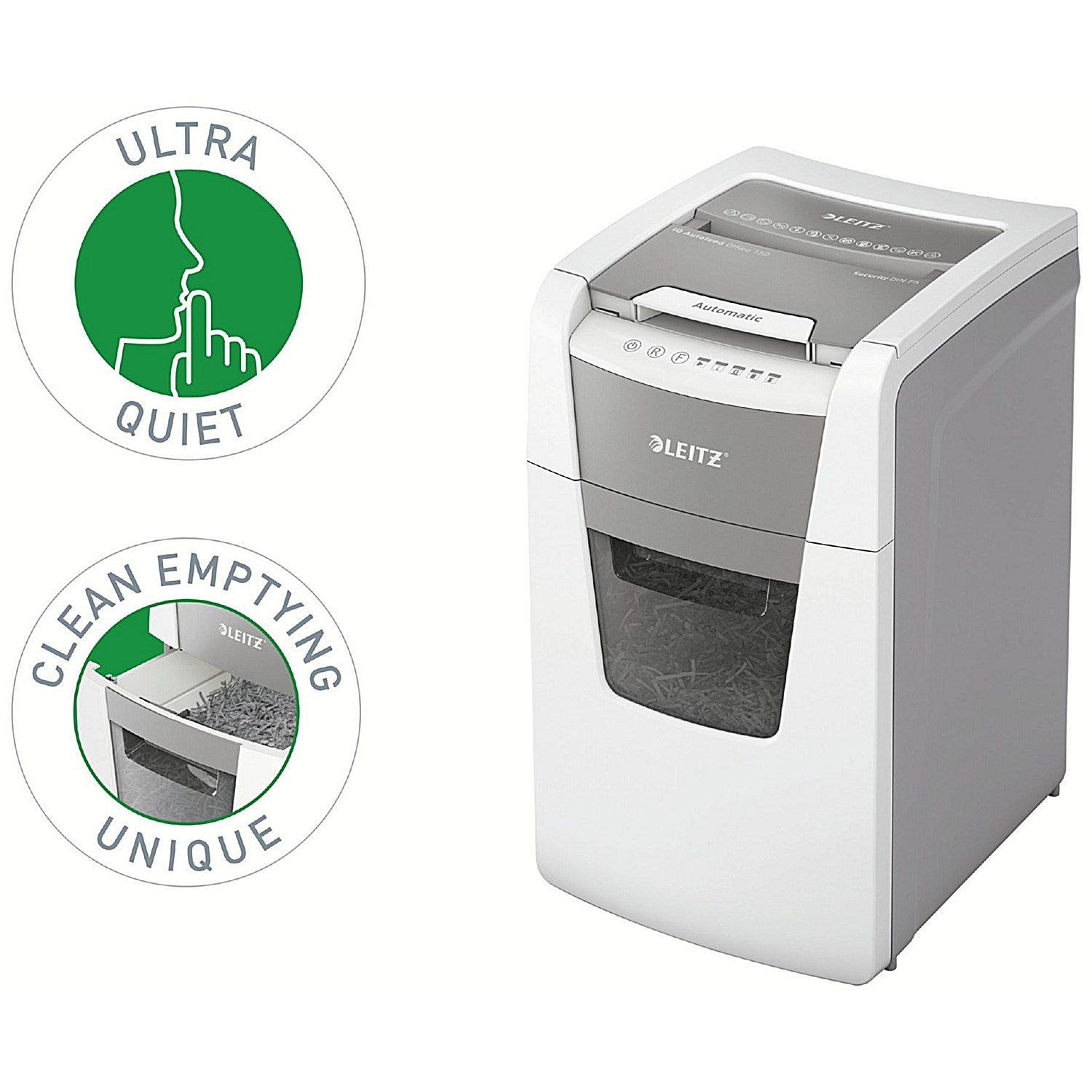 Leitz IQ Autofeed Office 150 P-5 Micro-Cut Shredder, 44 Litres