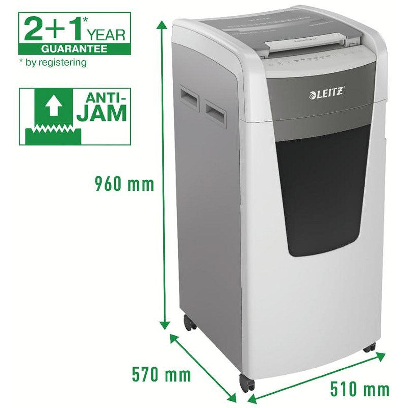 Leitz IQ Autofeed Office Pro 600 P-4 Cross-Cut Shredder, 110 Litres