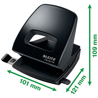 Leitz NeXXt Recycled 2 Hole Punch, Capacity 30 Sheets, Black