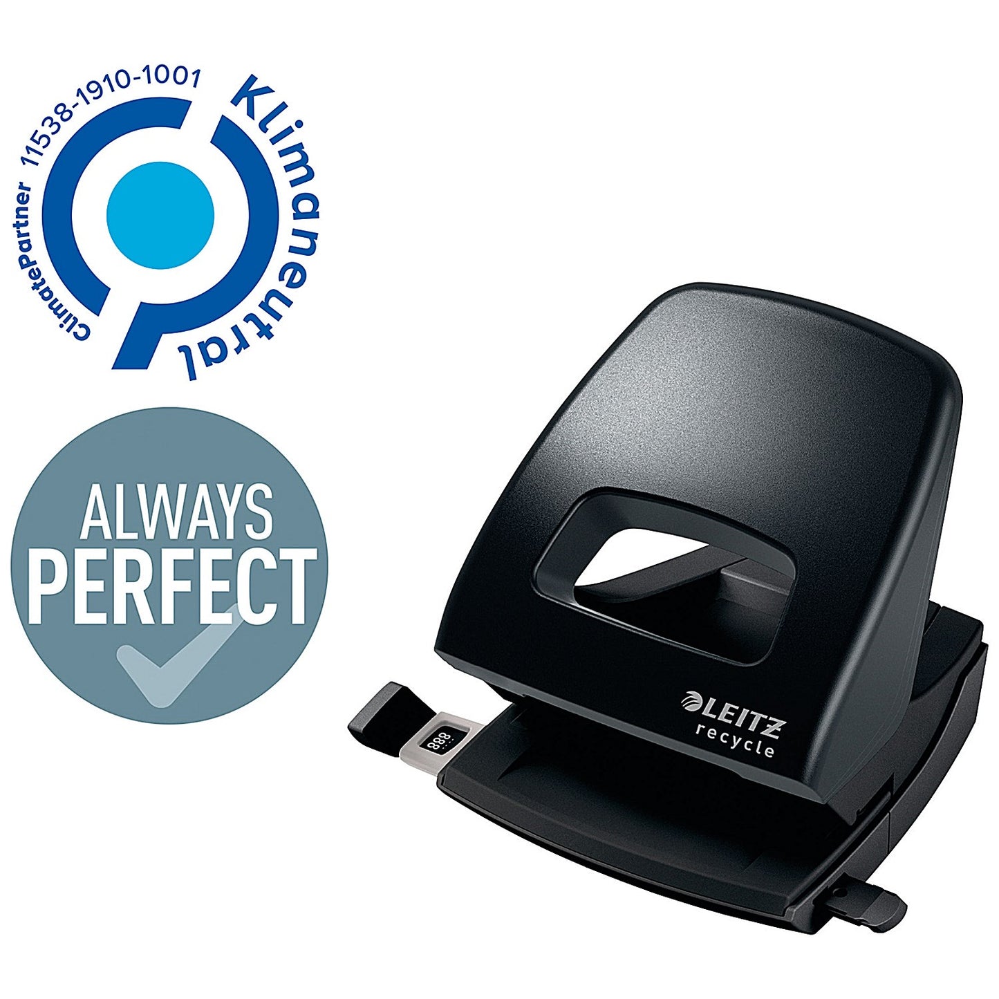Leitz NeXXt Recycled 2 Hole Punch, Capacity 30 Sheets, Black