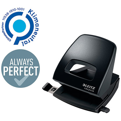 Leitz NeXXt Recycled 2 Hole Punch, Capacity 30 Sheets, Black