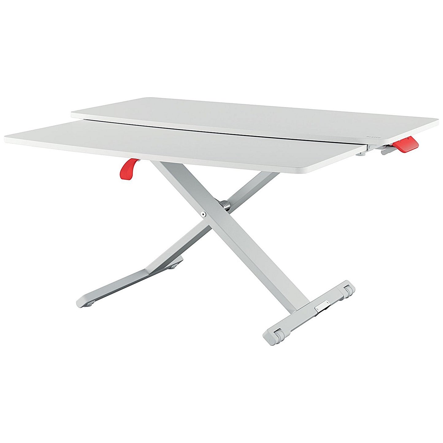 Leitz Ergo Cosy Tabletop Sit Stand Workstation with Sliding Tray, Adjustable Height, White