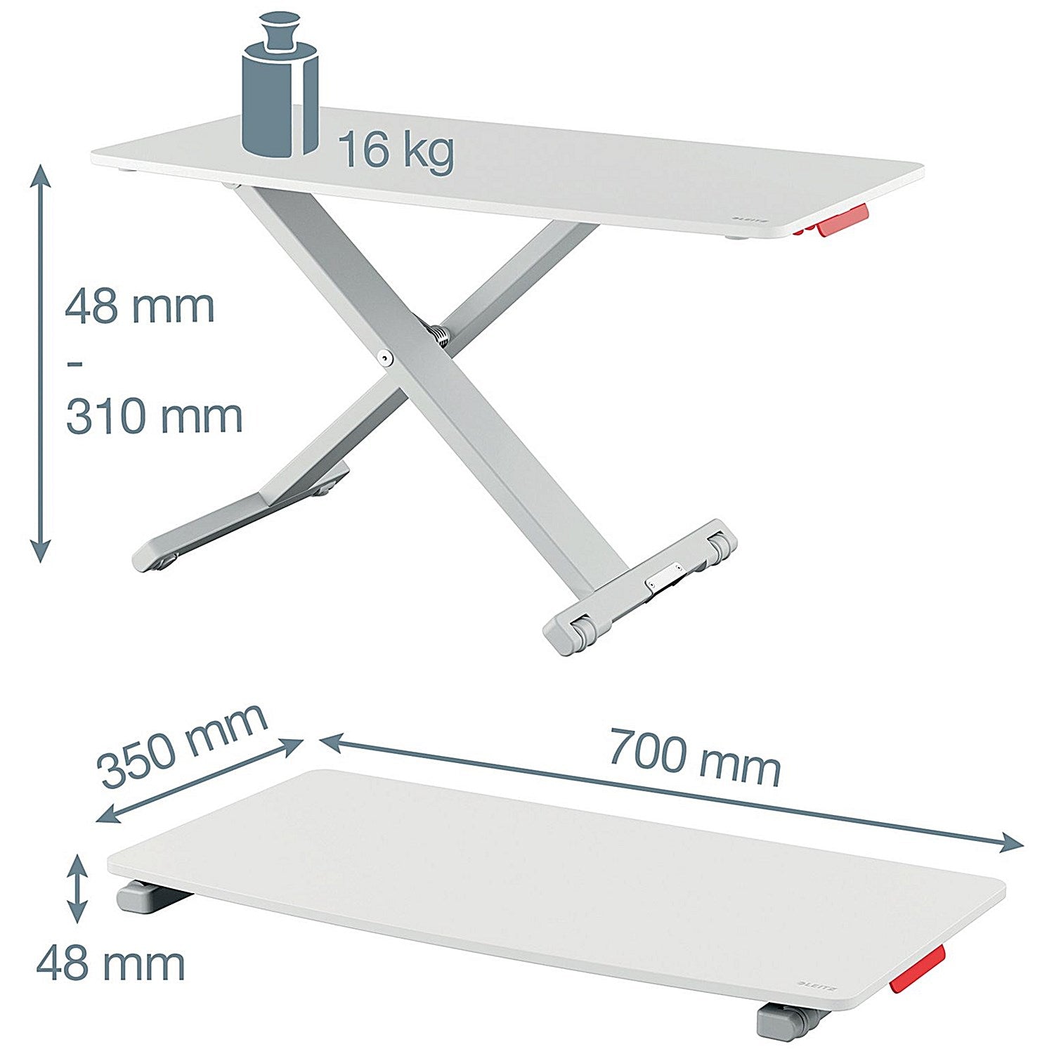 Leitz Ergo Cosy Tabletop Sit Stand Workstation, Adjustable Height, White