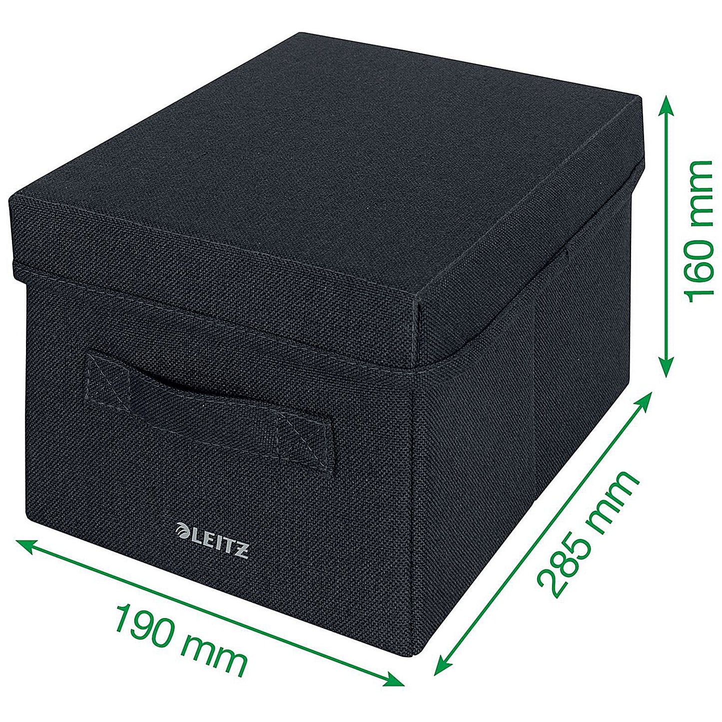 Leitz Fabric Storage Box with Lid, Twinpack, Small, Grey