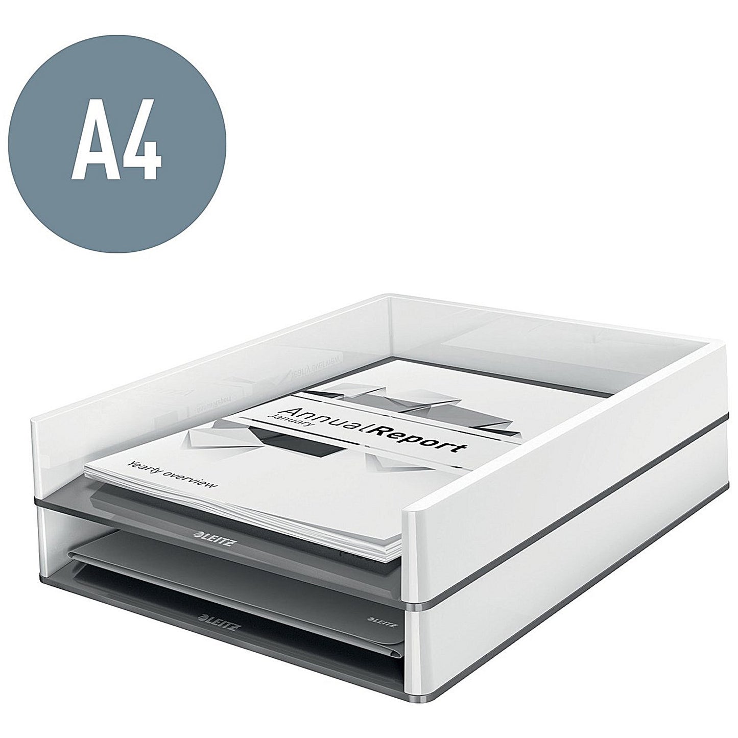Leitz Wow Self-stacking Letter Tray, White & Red