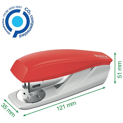 Leitz Recycle NeXXt Stapler, 25 Sheets, Red