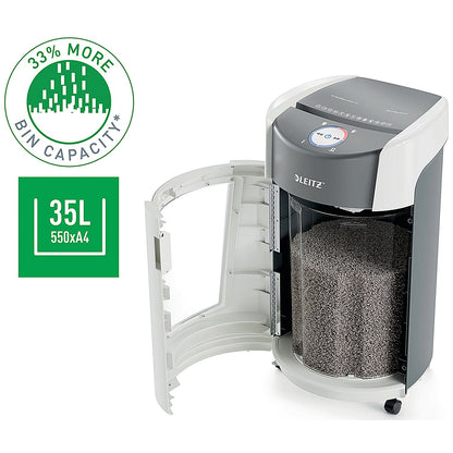 Leitz IQ OptiMax Office P-5 Micro Cut Paper Shredder, 35 Litres