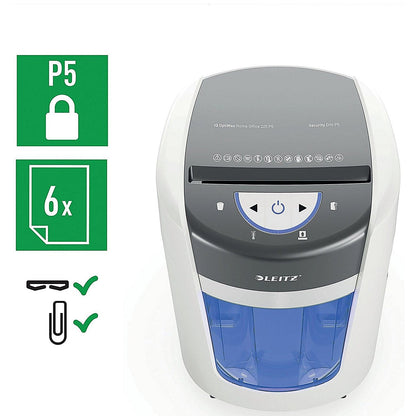Leitz IQ OptiMax Home Office Paper Shredder 15L White 83581000