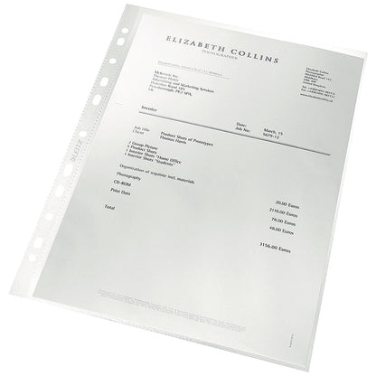 Leitz A4 Recycled Punched Pockets, 90 Micron, Top Opening, Pack of 100