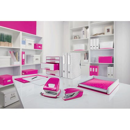 Leitz NeXXt Wow Half Strip Stapler, Capacity 30 Sheets, Pink