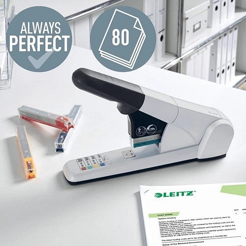 Leitz Heavy Duty Stapler, White/Grey