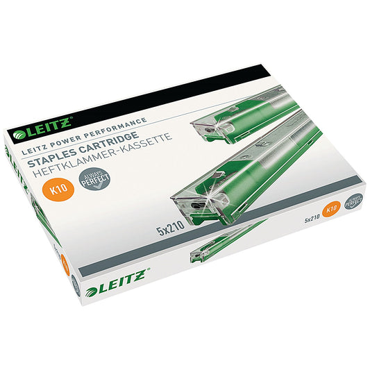 Leitz K10 Green Staple Cartridge, 210 Staples, Pack of 5