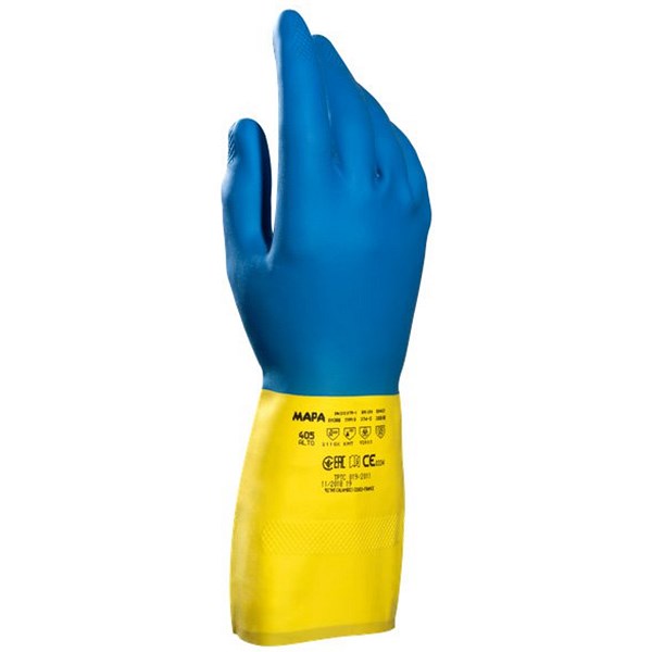 Mapa Alto 405 Gloves, Yellow/Blue, Size 10 XL