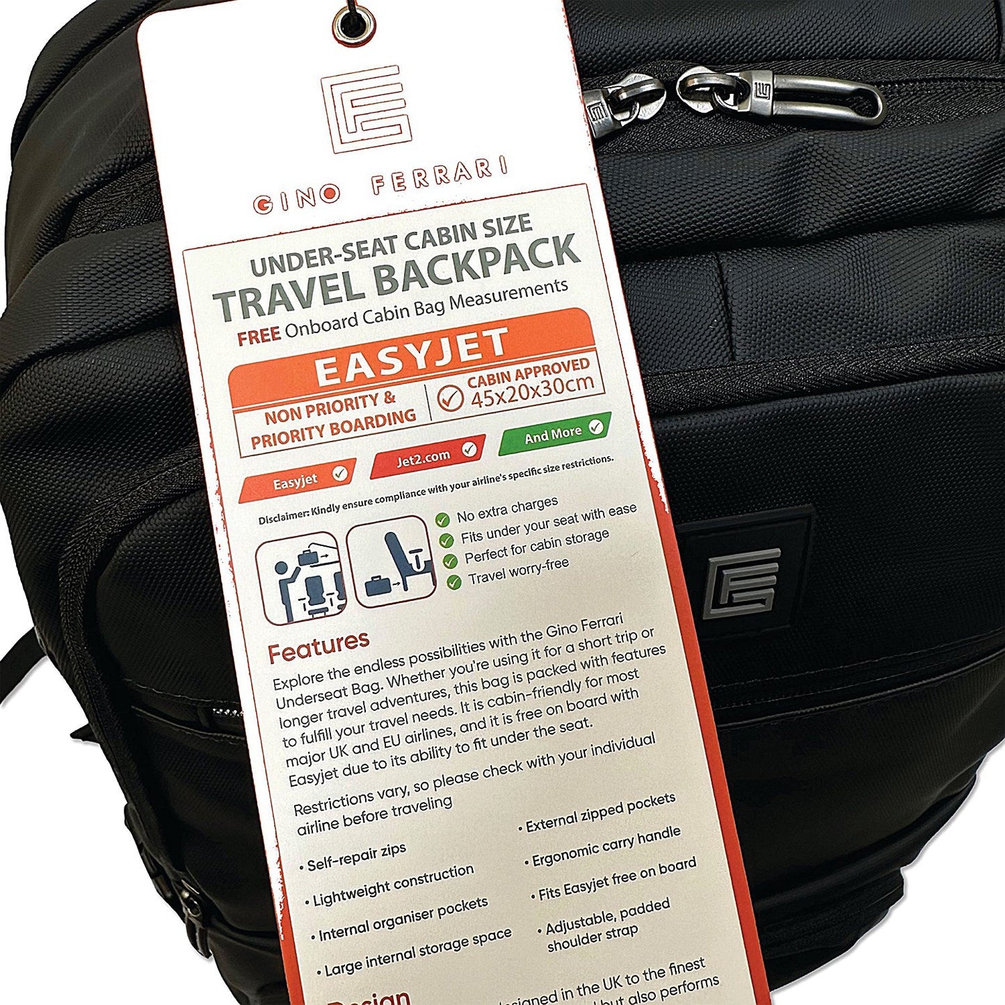 Gino Ferrari Airline+ Approved Backpack